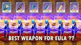 EULA Weapon Comparison !! Best F2P weapon for Eula?? DMG comparison | Genshin |