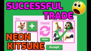 WHAT PEOPLE TRADE FOR *NEON KITSUNE* IN ADOPT ME ROBLOX GAME - ADOPT ME TRADING (SUCCESSFUL TRADE)