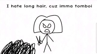 Ryujin always cut her hair