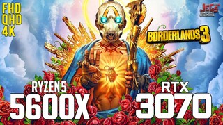 Borderlands 3 on Ryzen 5 5600x + RTX 3070 1080p, 1440p, 2160p benchmarks!