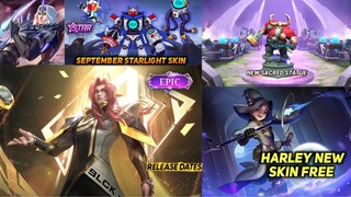 NEW HARLEY SKIN WILL BE FREE | ATLAS SEPTEMBER STARLIGHT | ESTES BLACKLIST SENTINEL | MLBB