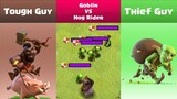 Every Level Goblin VS Every Level Hog Rider | Clash of Clans