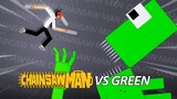 CHAINSAW MAN VS GREEN Who Is Winner? - Roblox Rainbow Friends - People Playground