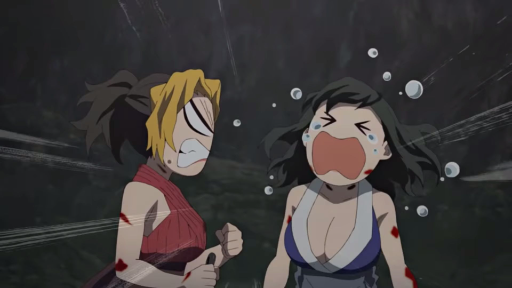 Makio and Suma Help Inosuke Fight Daki - Demon Slayer Entertainment District