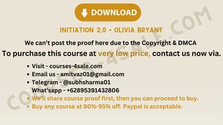 [Courses-4sale.com] Initiation 2.0 – Olivia Bryant