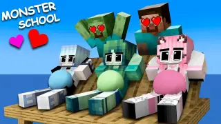 Monster School : Mother Baby Zombie and Mother Baby Wolf Girl - Sad Story - Minecraft Animation