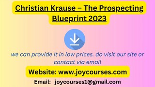 Christian Krause - The Prospecting Blueprint 2023