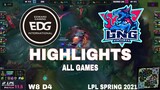 Highlight EDG vs LNG (All Game) LPL Mùa Xuân 2021 | LPL Spring 2021 | Edward Gaming vs LNG Esports