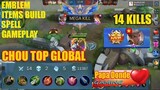 Chou Gameplay - Score (14-2-5) Top Global By JessNoLimit 84.92% WinRate - Mobile Legend 2020-JAN-23