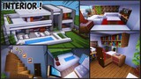 Cara membuat Interior dan dekorasi Rumah Modern #21 ! || Minecraft Build Hack Pt.22