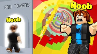 Can this NOOB Beat the PRO Towers?! Roblox Tower of Hell