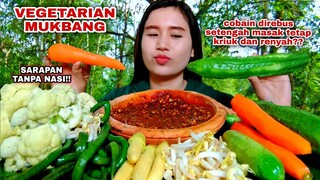 MUKBANG LALAPAN SERBA REBUS TANPA NASI LALAPAN MENTAH SETENGAH MASAK#mukbanglalapanmentah#vegetarian