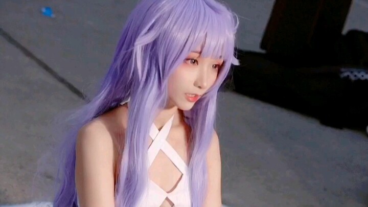 My purple sister cosplay is cute.
