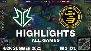 Highlight BRO vs LSB All Game LCK Mùa Hè 2021 LCK Summer 2021 Fredit BRION vs Liiv Sandbox