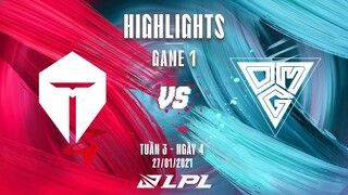 TES vs OMG  | Highlights - Game 1 | Tuần 3 Ngày 4 | LPL Mùa Xuân 2022