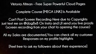 Viktoria Altman Course Free Super Powerful Cloud Pages download