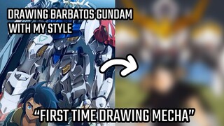 GUNDAM BARBATOS LUPUS WITH MIKAZUKI AUGUS | DRAWING TIMELAPSE NO COMMENTARY