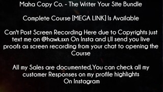 Maha Copy Co. Course The Writer Your Site Bundle download