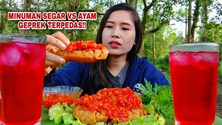 MUKBANG MINUMAN SEGAR DINGIN ASMR AYAM GEPREK TERPEDAS#mukbangminumansegar#asmrmakananpedas#viral