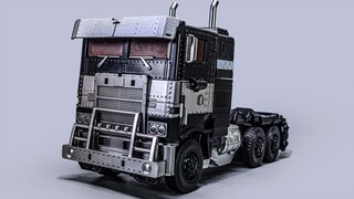 The paint job is perfunctory and the structure is crude, not all Optimus Primes can be repainted as 