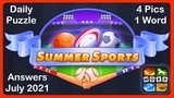 4 Pics 1 Word - Summer Sports - July 2021 - Answers Daily Puzzle + Daily Bonus Puzzle