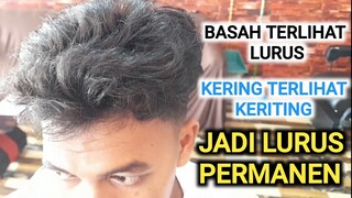 cara meluruskan rambut permanen, basah terlihat lurus kering terlihat keriting ‼️