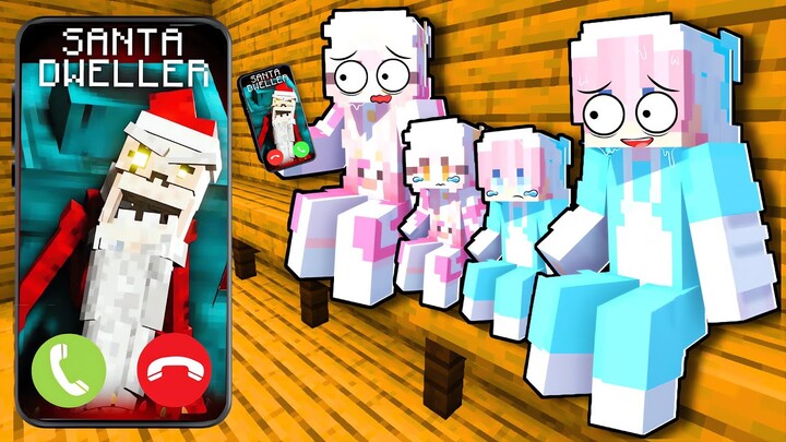 KELUARGA MOMON & ATUN TELEPON SANTA DWELLER JAM 3 PAGI di MINECRAFT