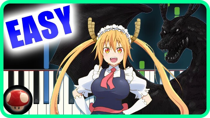 Aozora no Rhapsody - Kobayashi-san Chi no Maid Dragon OP - EASY Piano Tutorial(Synthesia) by TAM