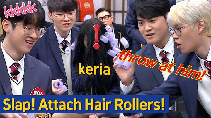 [Knowing Bros] T1 vs Bros,  Who Puts the Most Hair Rolls on Keria's Fake Hair? 👩