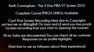 Keith Cunningham The 4-Day MBA VT system 2023 Download