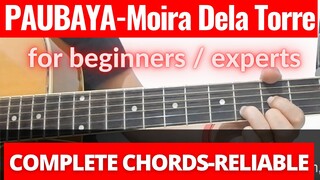 How to Play - PAUBAYA | Moira Dela Torre Acoustic Guitar Chords || Guitar Cover