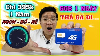 5GB 1 Ngày, chỉ 395k 1 Năm KHÔNG NẠP TIỀN - Sim 4G Mobifone 12FD50 Tốc Độ Siêu Ngon