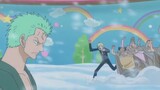 Sanji: "Brothers, use your mouth to despise him!" Zoro: "Even if I am a baby, I can deal with you."