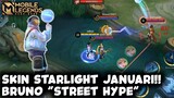 KEREN BANGET!! 😱 REVIEW SKIN STARLIGHT JANUARI "BRUNO - STREET HYPE" | MOBILE LEGENDS BANG BANG