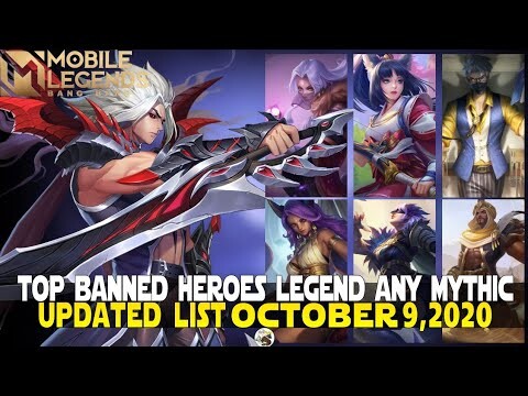 MOST BANNED HEROES IN DRAFT PICK AS OF OCTOBER 9, 2020 MOBILE LEGENDS META HEROES MLBB OP HEROES!