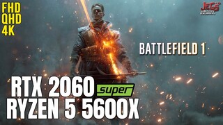 Battlefield 1 on Ryzen 5 5600x + RTX 2060 Super 1080p, 1440p, 2160p benchmarks!