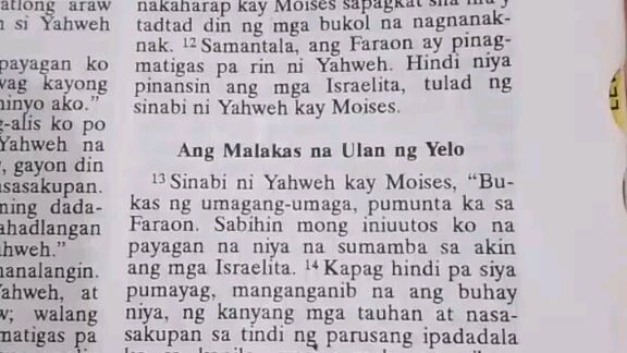 Pang Araw Araw na Talata.               Exodus 9:8-12