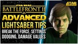 Breaking The Force, Settings, Damage Values | Advanced Lightsaber Tips | Battlefront 2 Tips