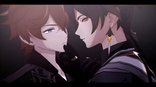 【原神MMD·离达/钟公】🔶连同那碍事的谎言，我也会一并喜爱💧（钟离&达达利亚-envy baby）