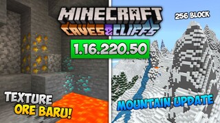 UPDATE! MCPE BETA VERSI TERBARU 1.16.220.50 - TEXTURE ORE BARU! & MOUNTAIN UPDATE!