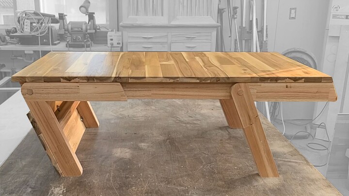 Suatu keharusan untuk rumah kecil! Meja makan kecil lipat dua fungsi【pengerjaan kayu】