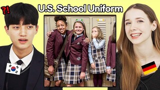 Korean and German Teen Watch USA's School Uniforms!! (and Around the World)