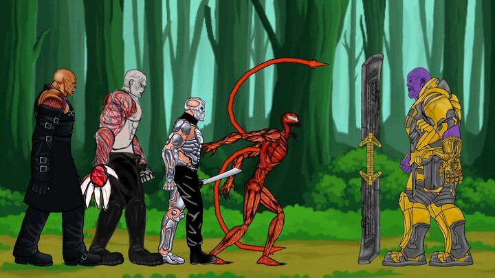 Thanos vs Venom Carnage, Jason, Nemesis - Drawing Cartoon 2 Animation