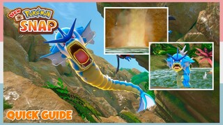 How To Lure Out Gyarados In Mightywide River *Day* | New Pokemon Snap - Quick Guide