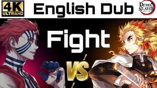 Rengoku vs Akaza  Fight In || English dubbed || Demon Slayer [4K60] (Part1)