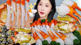 [ONHWA] Raw red snow crab chewing sound! 🦀Sweet raw crab😋✨