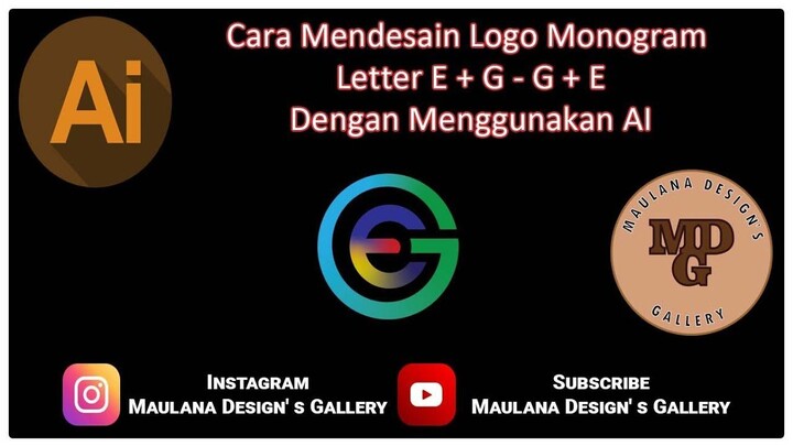 Cara Mendesain Logo Monogram Letter E + G - G + E Dengan Menggunakan AI