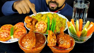 CHICKEN BHUNA KHICHURI, CHICKEN KARAHI, Green Chili, Tomato, Carrot ASMR MUKBANG Eating| #LiveToEATT