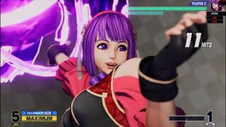 KOF15　チャンピオン　アテナvsギース　上手すぎるめくりから12Hit7割コンボ　アテナの本領発揮