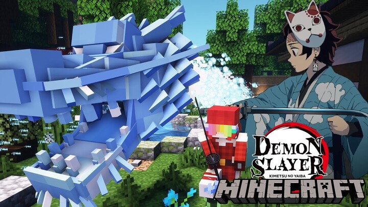 Tanjiro's All Water Breathing Forms in Minecraft (Demon Slayer Mod) #Shorts